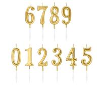 Number Birthday Candles for Cake, 10 Pieces Number Candles 0-9 Numbers Cake Topper for Birthday, Wedding, Party Celebration