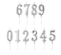 Number Birthday Candles for Cake, 10 Pieces Number Candles 0-9 Numbers Cake Topper for Birthday, Wedding, Party Celebration