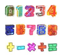 Number Bots - Juguetes Matemáticas - Deformación de ABS | Robot Asamblea De Transformación Digital 1050g, Mech 15 en 1 Juego De Bloques De Construcción Ayuda A Aprender A Comp