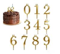 Number Candle Holder Set, Reusable Number Candles For Birthday Cakes, 10 Pieces 0-9 Decorations, For Family Friends Adults Men Women Bakers Party Holiday Home Indoor