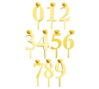 Number Candle Holders - 10 Pieces Birthday Party Supplies | Digital Cake Candle Holders For Party Planners Home Bakers Retail Stores Retirement Graduation Bakeries Family Gathering
