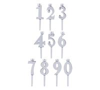 Number Candle Holders - 10 Pieces Graduation Event Supplies | Holiday Cake Candle Stand - Party Planners Home Bakers Retail Stores Retirement Graduation Bakeries Family Gathering