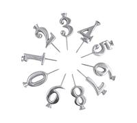 Number Candle Holders - Iron Reusable Candlestick, Adjustable Silver Number Cake Candle Holder Set, Birthday Cake Decorating Topper | Party Accessories for Kids, Adults, Boys, Girls, Gift