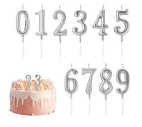 Number Candles - Birthday Cake Numerals, 10 Pieces Glitter Number Candles Set, Numeral Cake Decor | Party Supplies for Birthdays, Graduation, Anniversaryy, Kids, Teens, Adults, Bakers