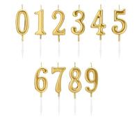 Number Candles For Cake - 10 Pieces | Birthday & Holiday Numeral Cake Candles, 10-Piece Set For Parties, Home Baking, Event Hosting, Retail, Retirement, Graduation, Kids, Teens & Adults