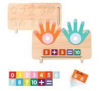 Number Counting Blocks, Preschool Learning Toys for Toddlers 3+ Years, Educational Numbers Block for Kids,Double-Sided Finger Counting & Number Tracing Board for Learning Countings (B-Double-sided)