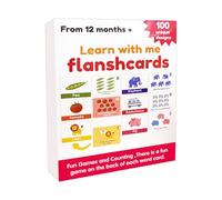 Number Flash Cards, Early Learning Flashcard Set, 100 Count Educational Cards for, Colorful Word & Number Recognition, Interactive Activity for Kids 1+ Years