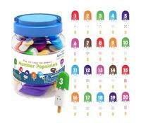 Number Games, Kids Cute Ice Cream Toy, Resources Playset Preschool Educational Game Popsicles Shapes & Letter Matching Kindergarten Manipulatives for Classroom