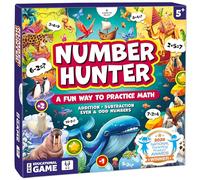 Number Hunter - Divertido juego de mesa de matemáticas para niños para aprender sumas y restas, juego educativo para interiores para noche familiar, preescolar, guardería, escuela, niños a partir de 5
