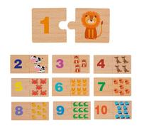 Number Matching Puzzle, 1-10 Wooden Math Manipulatives Games, Educational Counting Toys, Award-Winning Early Learning Tool, Homeschool Supplies, for Holiday Learning Fun, 12.2x11.5x6cm