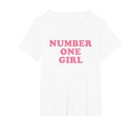Number One Girl Camiseta, Mujer Tallas Grandes, Blanco, 2XL Grande