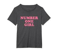 Number One Girl Camiseta, Mujer Tallas Grandes, Jaspeado Oscuro, 3XL Grande