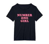Number One Girl Camiseta, Mujer Tallas Grandes, Negro, 3XL Grande