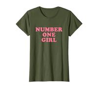 Number One Girl Camiseta, Mujer, Verde Oliva, M