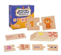 Number Puzzle, 1 to 10 Wooden Math, Educational Counting Toys, Early Learning Tool, Ideal for PRES School, Homeschool Supplies, Holiday Fun, Sturdy Design, 4.8x4.53x2.36 Inches