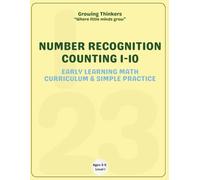 Number Recognition 1-10 Counting: Number Starter: Preschool Math Homeschool Curriculum & Simple Counting Practice. Portable Travel Tracing Book with ... (Growing Thinkers - Early Learning Series)