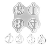 Number Resin Mold, 1-4 Keychain Pendant Molds for Jewelry Making, Silicone Number Moulds for Crafting Bracelets, Key Chains, Necklaces, and Earrings, for Versatile Use, 4.33x3.74x0.24 Inches