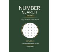 Number Search Puzzles: A Large Print 4-in-1 Puzzle Book for Adults & Seniors - 80 Puzzles from Easy to Expert, gift for your mum, dad, grandparents for for Birthdays, Christmas & Special Occasions