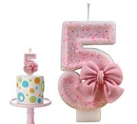 Number Shape Candle - Party Cake Accessory for Birthdays Milestones | Vibrant Wax Material with Finish, Safe Stick Design, Fun Decorative Item for Cakes and Desserts 2.95 in