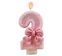 Number Shape Candle - Party Cake Accessory for Birthdays Milestones | Vibrant Wax Material with Finish, Safe Stick Design, Fun Decorative Item for Cakes and Desserts 2.95 in