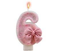 Number Shape Candle - Party Cake Accessory for Birthdays Milestones | Vibrant Wax Material with Finish, Safe Stick Design, Fun Decorative Item for Cakes and Desserts 2.95 in