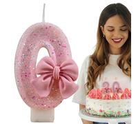 Number Shape Candle - Party Cake Accessory for Birthdays Milestones | Vibrant Wax Material with Finish, Safe Stick Design, Fun Decorative Item for Cakes and Desserts 2.95 in