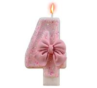 Number Shape Candle - Party Cake Accessory for Birthdays Milestones | Vibrant Wax Material with Finish, Safe Stick Design, Fun Decorative Item for Cakes and Desserts 2.95 in