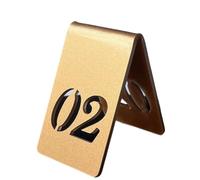 Number SignsTable, Tamaños echados a un lado dobles del múltiplo oro de las tarjetas número la tabla tienda acrílico(Gold-4x6.5cm,1-10)