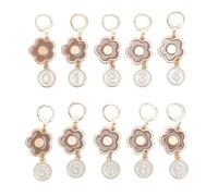 Number Stitch Markers 0 to 9 Cute Flower Shaped Locking Metal Crochet Stitch Markers for Knitting Crocheting Jewelry Making Dirty Roseate 10 Pieces