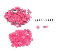 Numbered Ear Tags for Sheep and Goats | Robust TPU Plastic with Copper Inserts | Weatherproof Livestock Identification/Farm Management | 100 - Pack Set (Pink)