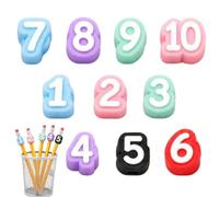 Numbered Pencil Toppers, 1-10 Pencil Toppers, Reusable Pencils Markers