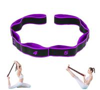 Numbered Resistance Band, Fitness Resistance Band for Stretching and Yoga, Fashion Puller Exercise, 8-Section Elastic Training Bands for Full Body Stretching Shaping (Purple)