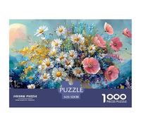 Numbers Flowers in A Vase Daisies_ 1000 Pcs Ökopapier Puzzle Daisy Stressabbau Familienspiel Puzzles Als Geburtstagsgeschenke 52x38cm/1000pcs