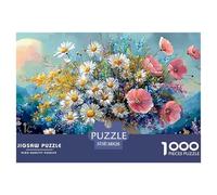 Numbers Flowers in A Vase Daisies_ 1000 Stück Premium-Karton Puzzle Daisy Stressabbau Kreatives Spiel Puzzles Als Wohnaccessoires 38x26cm/1000pcs Numbers Flowers in A Vase Daisies_ 1000 Stück Premium