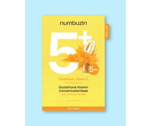 Numbuzin Mascarilla facial vitamínica concentrada con glutatión No.5+ Glutathione Vitamin Concentrated Mask - 27 ml * 5 ud