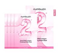 Numbuzin No.2 Rose PDRN Collagen Plumping Sheet Mask - 4 piezas