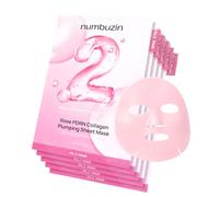 numbuzin No.2 Rose PDRN Collagen Plumping Sheet Mask | Korean Mask for face | Brightening, Hydrating, Firming and Moisturizing | Collagen, Peptides, PDRN | 5 ea