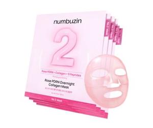 numbuzin - No.2 Rose PDRN Overnight Collagen Mask Set 37g x 4 sheets