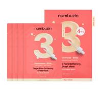Numbuzin No.3 Mascarilla suavizante para poros con efecto tingle - 5 unidades