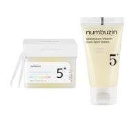 numbuzin - No.5+ Glutathione Vitamin Concentrated Toner Pad - 180ml/70pads (1ea) & Dark Spot Cream - 15ml (1ea) Set