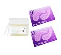 numbuzin - No.5+ Glutathione Vitamin Concentrated Toner Pad - 180ml/70pads (1ea) & No.9 NAD+ Collagen Under Eye Patches - 2ea Set