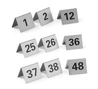 Numeradores de Mesa Deo Inoxidable para Restaurantes - Soportes Tipo Tienda de Campaña para Mesas de 1 a 50/100, Ideales para Cafeterías, Bares, Fiestas Y Bodas. Fáciles de Limpiar Y Colocar./1 To 50/