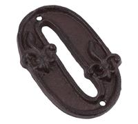 Número 0 Negro de Hierro Fundido Estilo Retro de Puerta