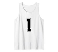 Numero 1 Big Bold Capital Varsity Alphabet Monograma Camiseta sin Mangas