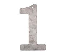 Número 1 de metal galvanizado, 12 cm de altura. Número de cifra