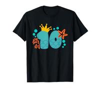Número 10 con temática de sirena, fiesta de cumpleaños de 10 años Camiseta
