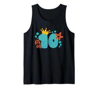 Número 10 con temática de sirena, fiesta de cumpleaños de 10 años Camiseta sin Mangas