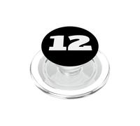 Número 12 Doce Equipo Deportivo Impresión Frontal Cumpleaños a Juego PopSockets PopGrip para MagSafe