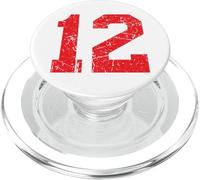 Número #12 Equipo Deportivo de Angustia roja PopSockets PopGrip para MagSafe