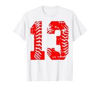 Número 13 Grupo de Navidad Rojo Compañía Cumpleaños de Camiseta